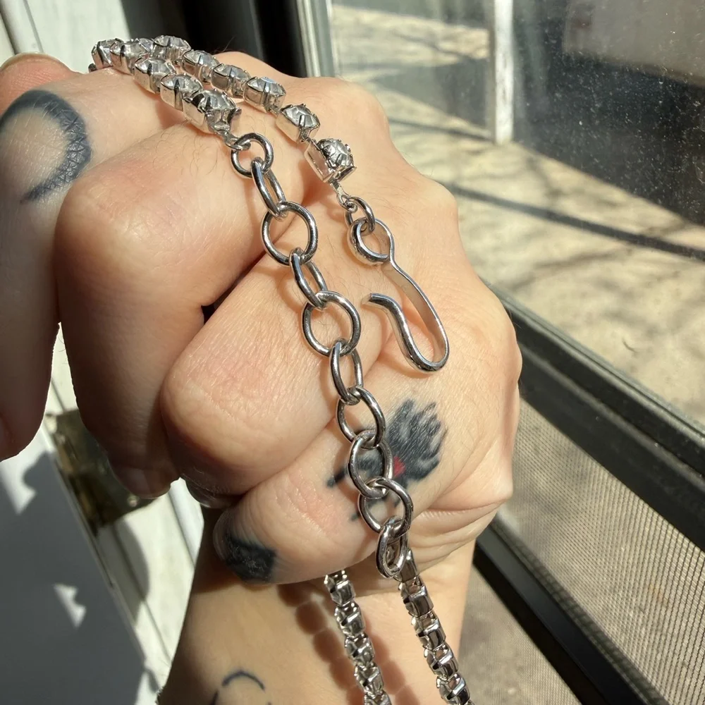 Yves Saint Laurent Gold Pearl Teardrop Crystal Necklace - Picture 3 of 5